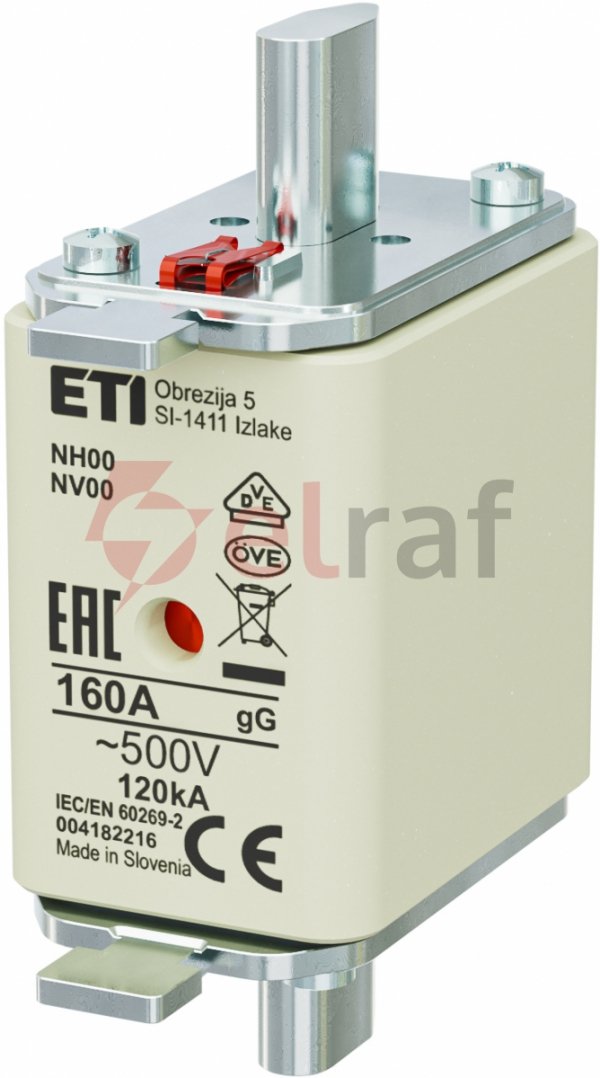 Wkładka bezpiecznikowa NH00 160A gG 500V 004182216
