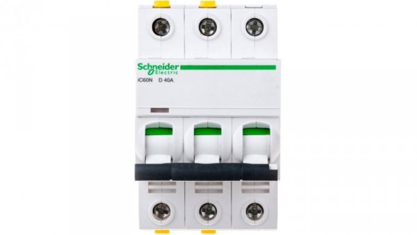Wyłącznik nadprądowy 3P D 40A 6kA AC iC60N-D40-3 A9F05340