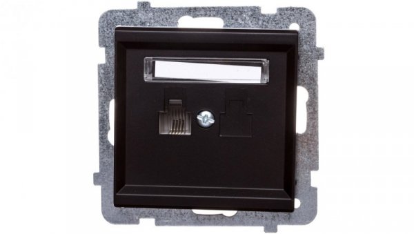 SONATA Gniazdo telefoniczne pojedyncze RJ11 czarny metalik GPT-1R/m/33