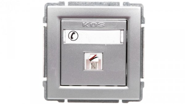 KOS66 Gniazdo telefoniczne pojedyncze RJ11 aluminium 664063