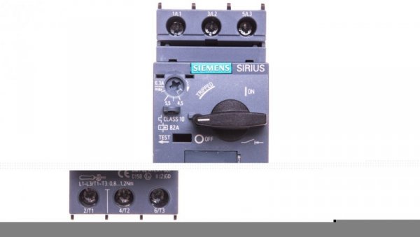 Wyłącznik silnikowy 3P 2,2kW 4,5-6,3A S00 3RV2011-1GA10