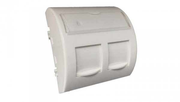 Adapter 45x45 2xRJ45 z klapkami przeciwkurzowymi (wypukły zaokrąglony) ALANTEC OS100