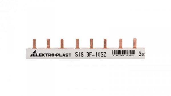 Szyna prądowa typu PIN 3P 10mm2 63A 18 pinów IZS10/3F/18 45.228