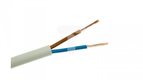 Przewód mieszkaniowy H03VV-F (OMY) 2x1 biały 300/300V /50m/