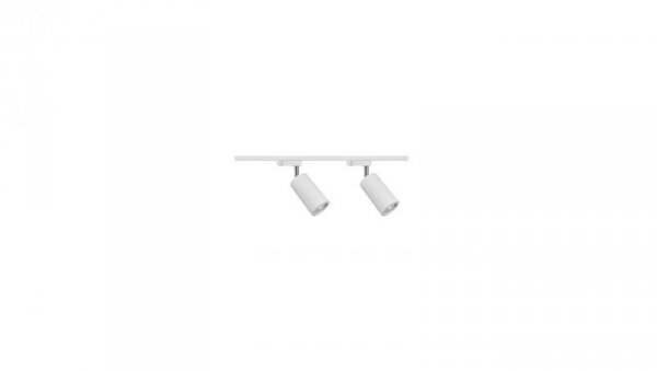 Zestaw 2x lampa PARMA Track 3F biała z żarówką led gu10 PHILIPS 5W ciepła biała + szynoprzewód 1m kolor biały