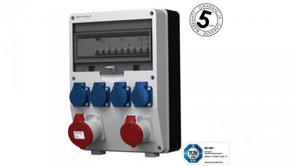 Rozdzielnica budowlana zabezpieczenia Siemens pTD-S/FI 32A 16A 4x230V gniazda Mennekes Schuko Doktorvolt 4869