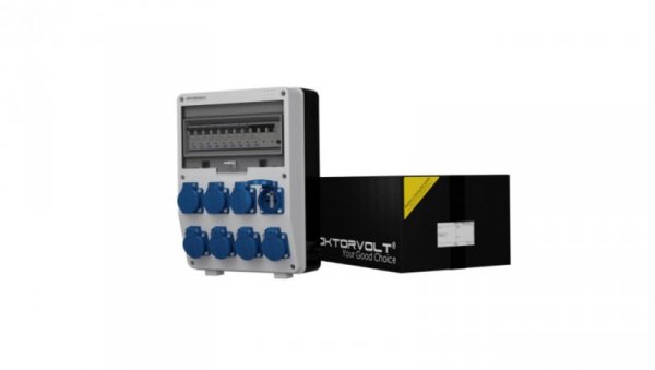 Rozdzielnica budowlana TD-S/FI 8x230V gniazda Mennekes Doktorvolt 6923