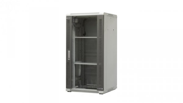 szafa ramowa stojąca EmiterNet Top, 24U, wym. 600X600x1180 (szer. x gł. x wys. mm), drzwi blacha/szkło w komplecie panel 2 wenty