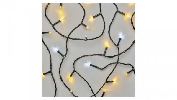 Lampki choinkowe Classic 80 LED 8m ciepła + zimna biel, zielony przewód, IP44, timer D4AN04