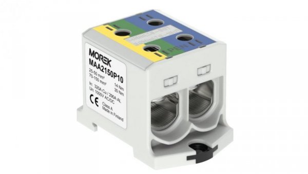 Złączka OTL-PEN150 żółto-zielony,niebieski 2xAl/Cu 25-150mm² 1000V AC / 1500V Zacisk uniwersalny do instalacji TN-C-S MAA2150P10