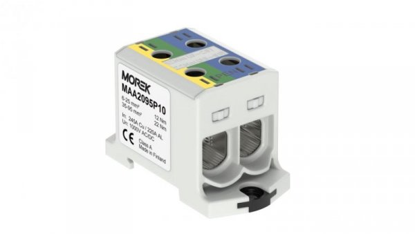 Złączka OTL-PEN95 żółto-zielony,niebieski 2xAl/Cu 6-95mm² 1000V AC / 1500V DC Zacisk uniwersalny do instalacji TN-C-S MAA2095P10