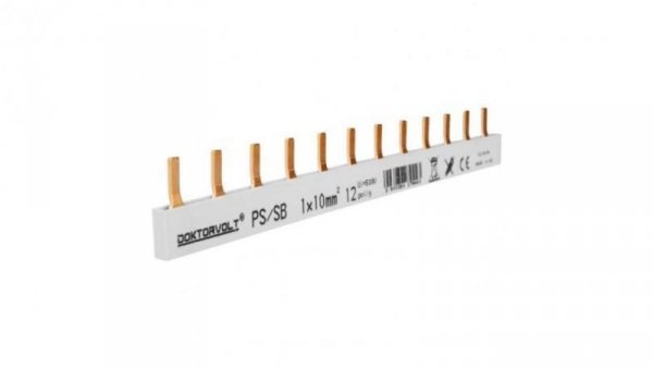 Szyna łączeniowa sztyftowa PS/SB obustronnie izolowana 1-fazowa 12-modułowa 10mm2 DV 9443