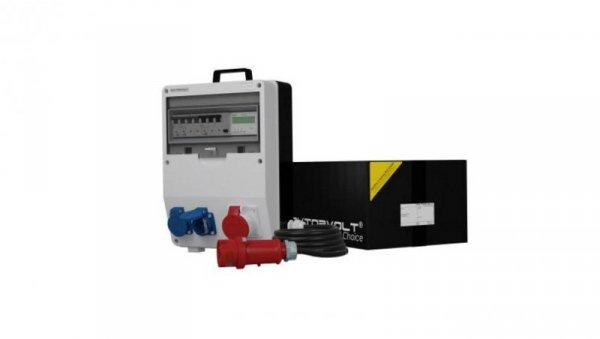 Rozdzielnica budowlana z licznikiem zużycia energii i kablem TD-S/FI SKH 16A 2x230V Schuko Doktorvolt 9832