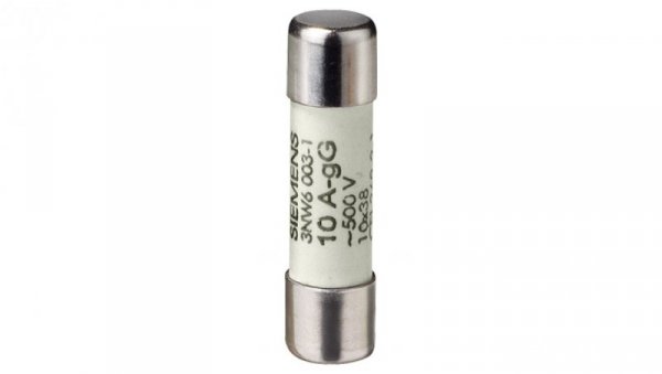 Wkładka bezpiecznikowa cylindryczna 10x38mm 10A gG NFC bez wskaźnika 500VAC 3NW6003-1
