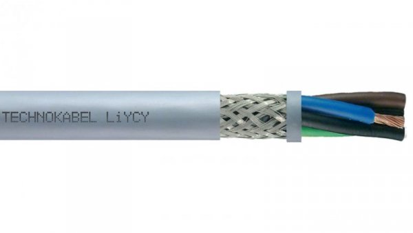 Przewód sterowniczy w ekranie LIYCY 300/300V 2x0,34 szary linka Technokabel /500m/