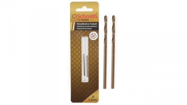 Wiertło do metalu kobaltowe 1,5mm wiertła 2szt HSS-Co Schmith