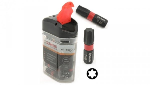 Bity udarowe T40 25mm 20szt zestaw BIT TORX - Schmith