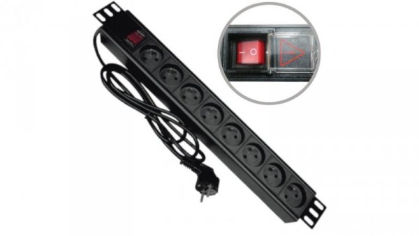 Listwa przeciwprzepięciowa A-LAN PZ081U3M (8 x UTE 16 A (3680 W) 3m kolor czarny)