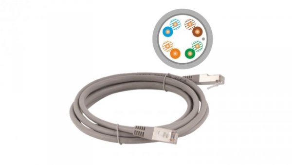 Patchcord FTP kat.5e kabel sieciowy LAN 2x RJ45 linka szary 10m Alantec