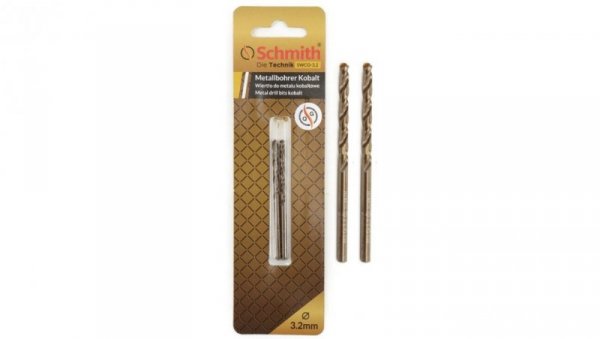 Wiertło do metalu kobaltowe 3,1mm wiertła 2szt HSS-Co Schmith