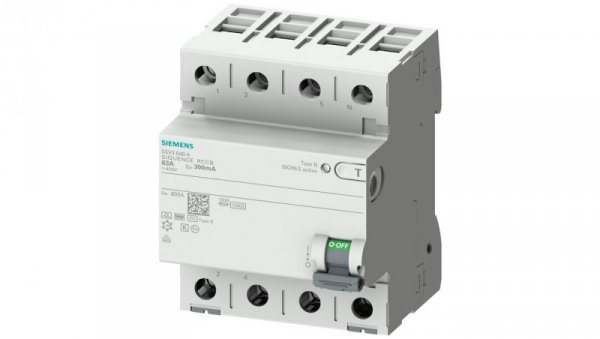 Wyłącznik różnicowoprądowy 4P 63A 0,03A Typ B 400V AC 5SV3346-4