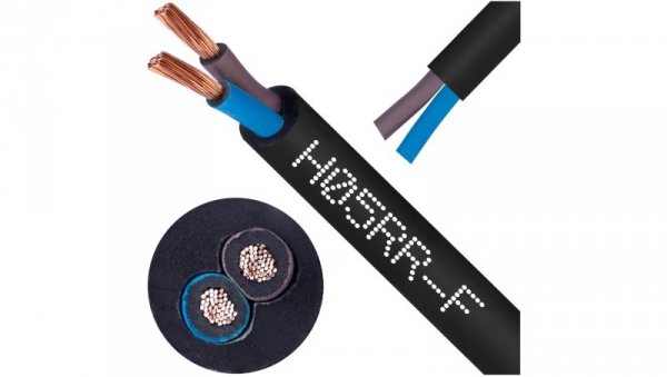 Przewód w gumie H05RR-F / OW 2x2,5 300/500V Elektrokabel /100m/