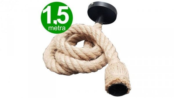 Lampa Oprawa wisząca sznur jutowy konopny 1,5m 50W 1xE27 249877