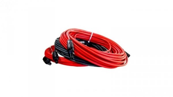 Przedłużacz solarny kabel 4mm2 z wtykami MC4 czarny/czerwony 1 - 50m, Kolor: Czarny, Długość: 1m