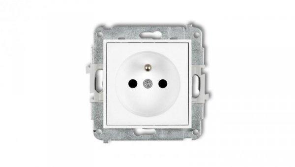 ICON Mechanizm gniazda pojedynczego z uziemieniem 2P+Z (przesłony torów prądowych) biały mat 25IGP-1zp