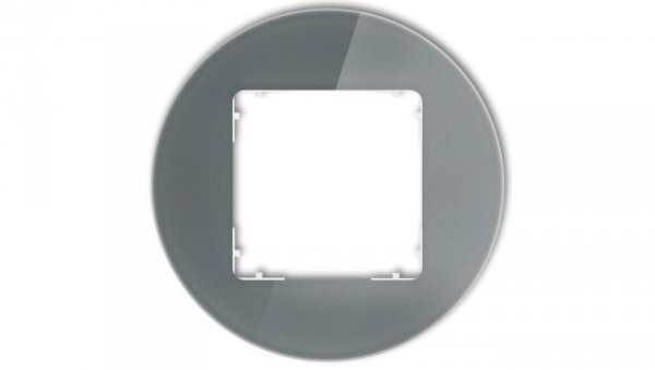 ICON Ramka uniwersalna pojedyncza okrągła - efekt szkła (ramka: grafitowa spód: biały) 28-0-IRSO-1
