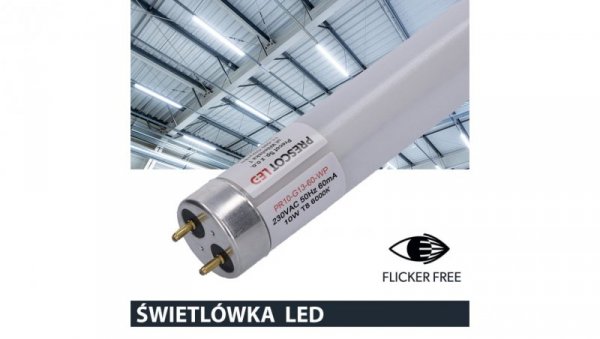 Świetlówka led T8 G13 60cm 10W 6000K 1050lm PC Prescot Flicker free