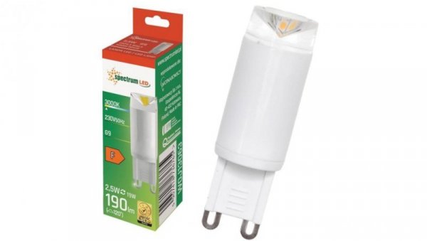 Żarówka ceramiczna LED G9 230V 2,5W 190lm ciepła
