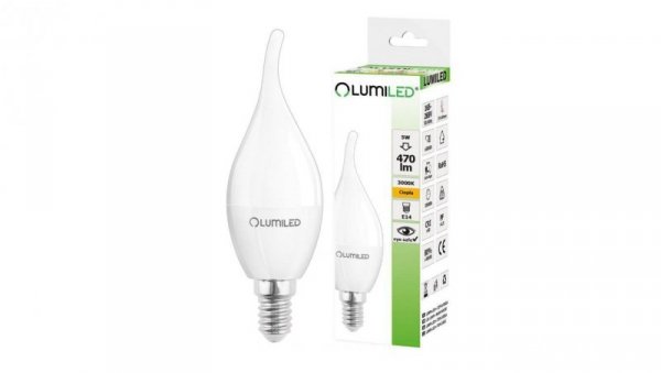 Żarówka LED E14 BA35 5W = 50W 470lm 3000K Ciepła 180 LUMILED