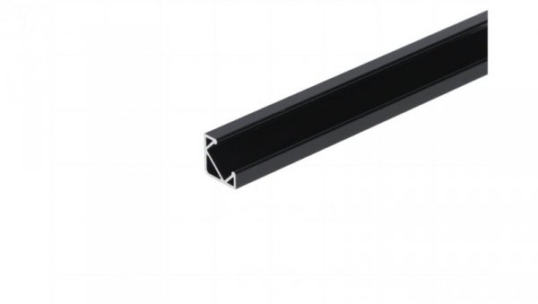 Profil led Corner 2m czarny z osłoną czarną BL