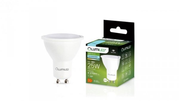 Żarówka LED GU10 3W = 25W 270lm 6500K Zimna 120 LUMILED
