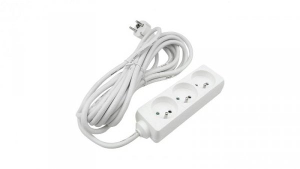 Przedłużacz 3 gniazda 5m z/u 3x1.5mm2 BIAŁY