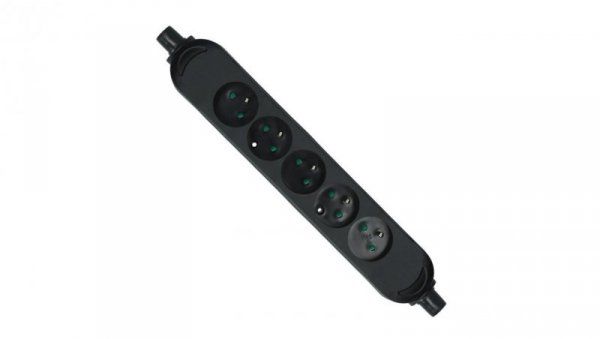 Listwa zasilająca na 5 gniazd 2P+Z czarna BASIC PRO (na kabel)