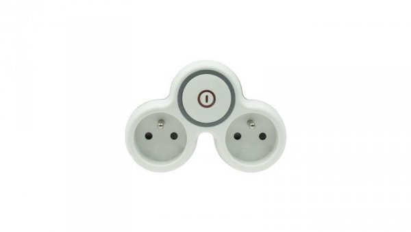 Rozgałęźnik wtyczkowy dwukrotny z/u z włącznikiem R-21WS/B W-72002