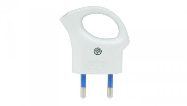 Wtyczka płaska z uchwytem WT-1U BIAŁY W-32003