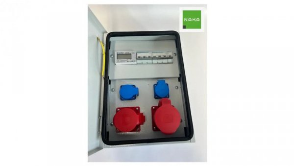 IP54 CEE 32A 16A 2x230V Metalowa rozdzielnica ścienna z licznikiem elektrycznym 94H-4