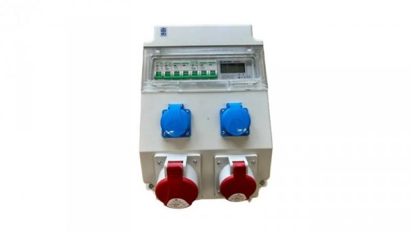 Rozdzielnica elektryczna CEE 32A 16A 230V z bezpiecznikami / Miernik elektryczny LCD 96V-2