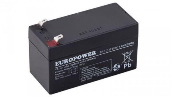 Akumulator AGM EUROPOWER serii EP 12V 1,2Ah (Żywotność 6-9 lat)