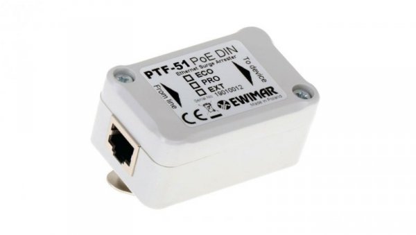 Zabezpieczenie LAN serii PRO na szynę DIN EWIMAR PTF-51-PRO/PoE/DIN