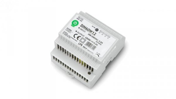 Zasilacz POS na szynę DIN 60W 12VDC 5A DIN60W12