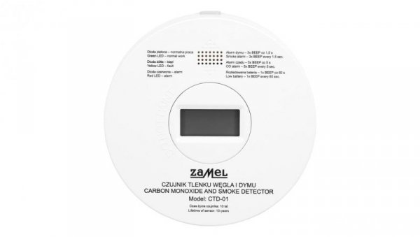 Czujnik tlenku węgla i dymu (2 w 1) TYP CTD-01 GAR10000084