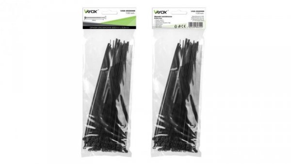 Opaski zaciskowe 3,5mm / 200mm czarne 100 szt. VOZ-35200B Vayox