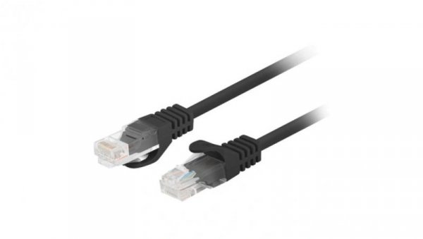 Patchcord UTP kat.6 kabel sieciowy LAN 2x RJ45 linka czarny 1m LANBERG