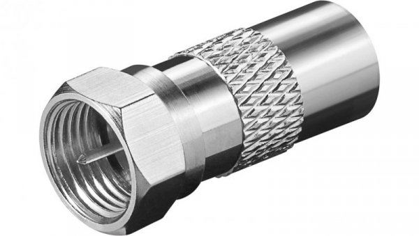 Adapter F: Wtyk F Wtyk do kabla koncentrycznego - Połączenie, materiał obudowy miedź