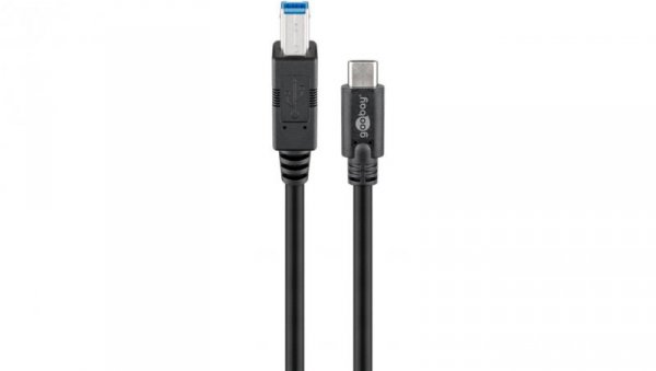 Kabel USB 3.0 USB-C™ na B, czarny - Długość kabla 1 m
