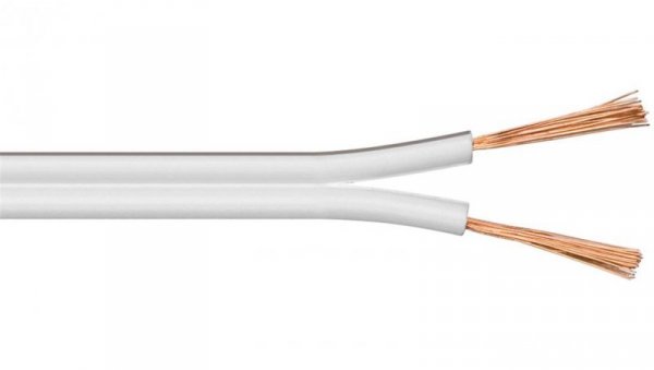 Kabel głośnikowy biały CU - Długość kabla 10 m